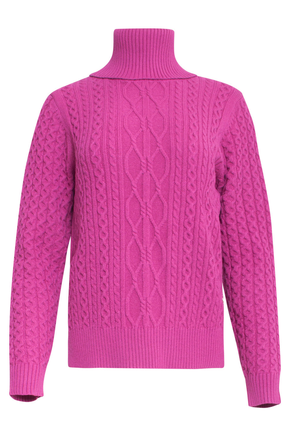 24628 Cerise Gebreid Top Met Gevlochten Structuur | Cerise