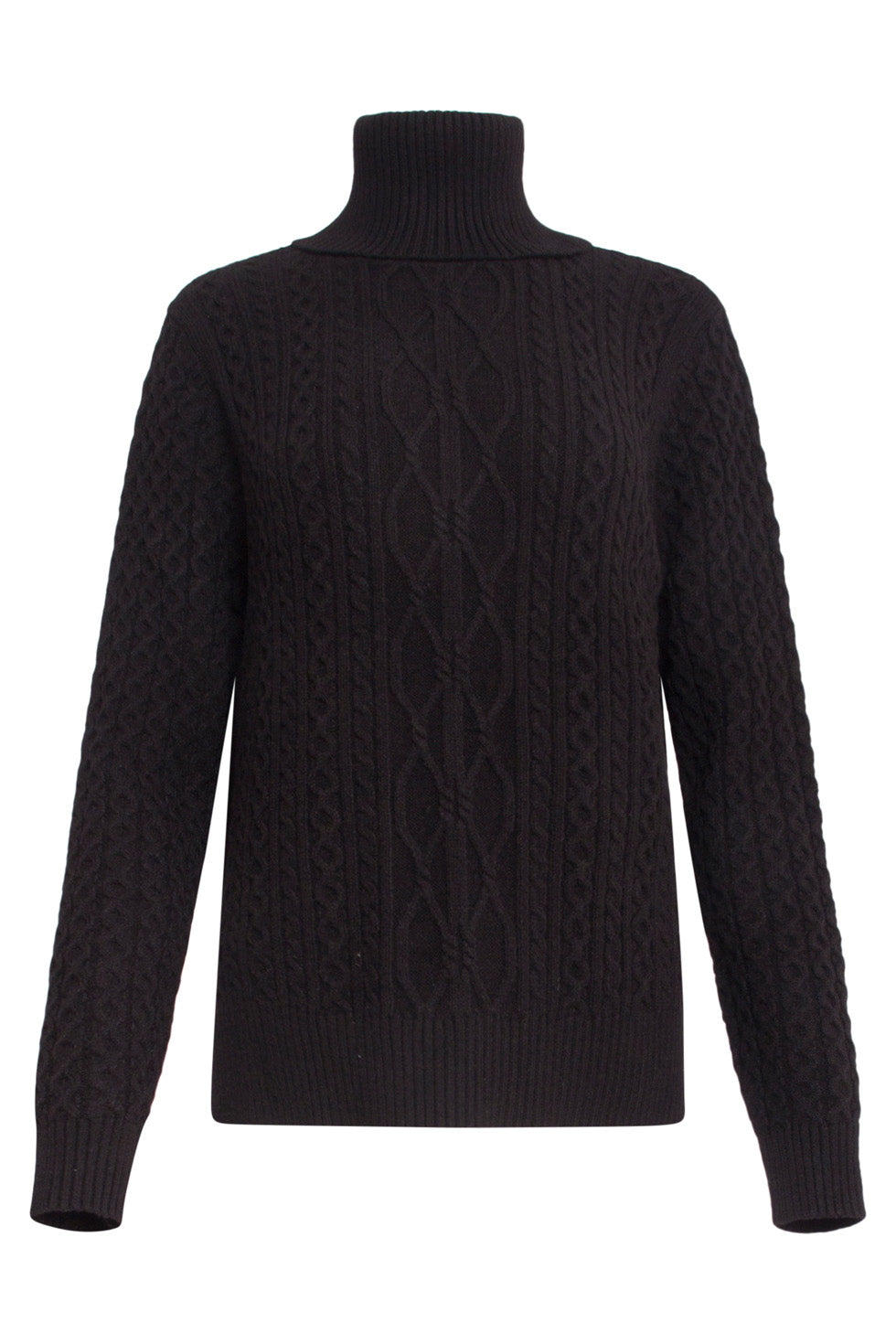 24628 E Gebreid Top Met Gevlochten Structuur | Black