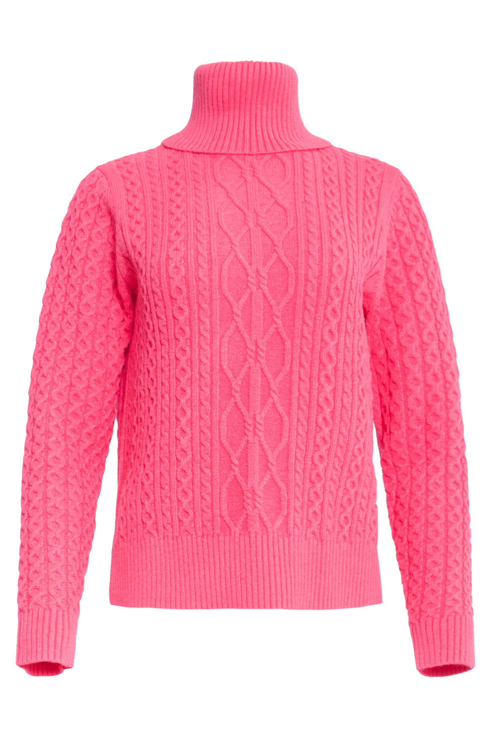 24628 Gebreid Top Met Gevlochten Structuur | Pink