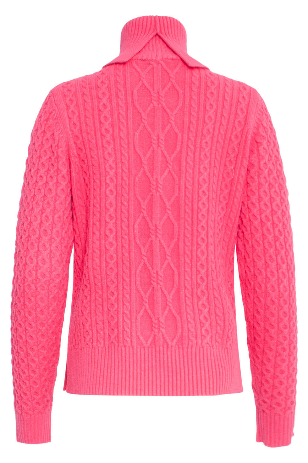 24628 Gebreid Top Met Gevlochten Structuur | Pink