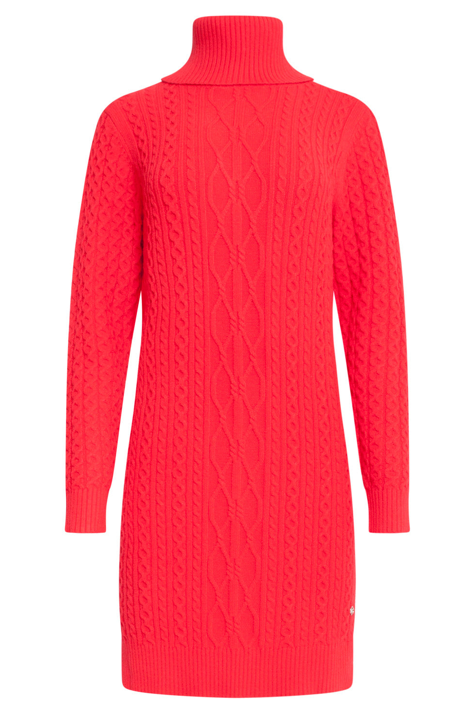 24629 Gebreid Jurk Met Vlechtstructuur | Red