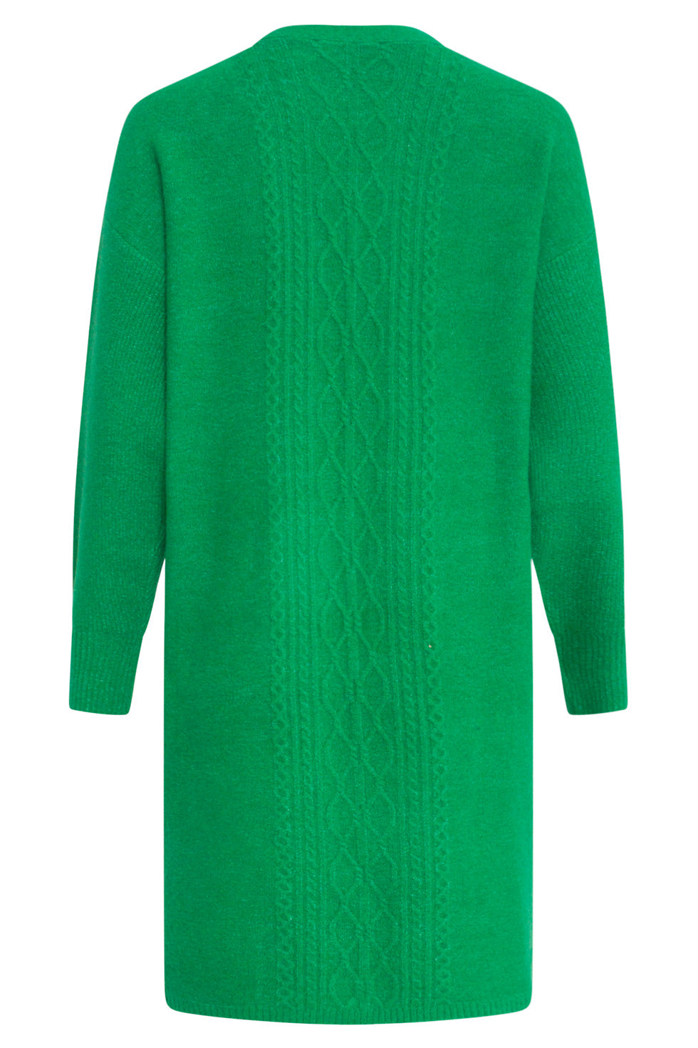 24630 Oversized Open Cardigan Met Vlechtstructuur | Green