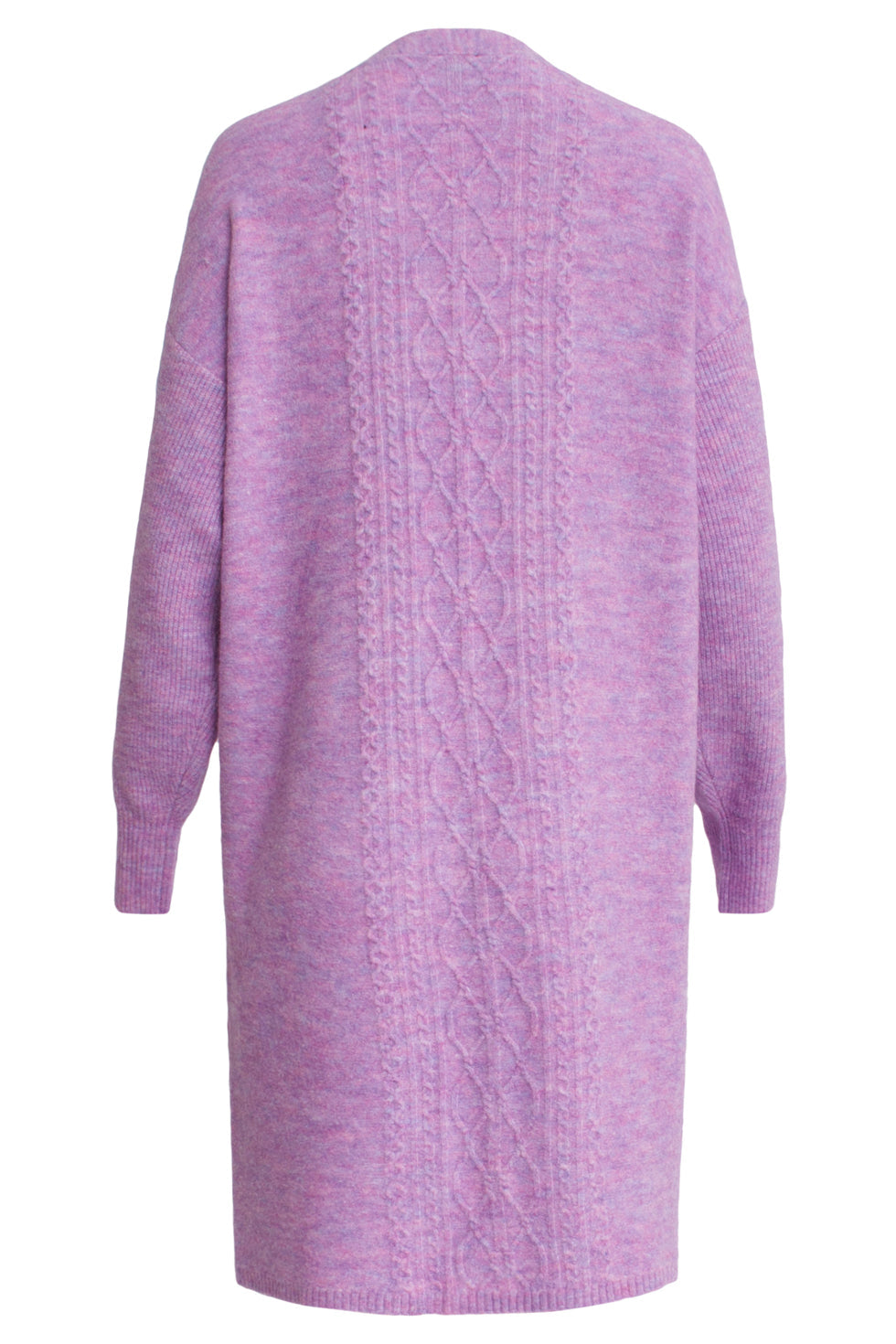 24630 Paarse Oversized Open Cardigan Met Vlechtstructuur | Lilac