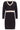 24632 Beige Bicolor Gebreide Jurk Met V-Hals | Black - Sand
