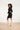 24632 Beige Bicolor Gebreide Jurk Met V-Hals | Black - Sand