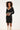 24632 Beige Bicolor Gebreide Jurk Met V-Hals | Black - Sand