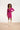 24632 Zweifarbiges Strickkleid mit V-Ausschnitt | Cerise - Lila
