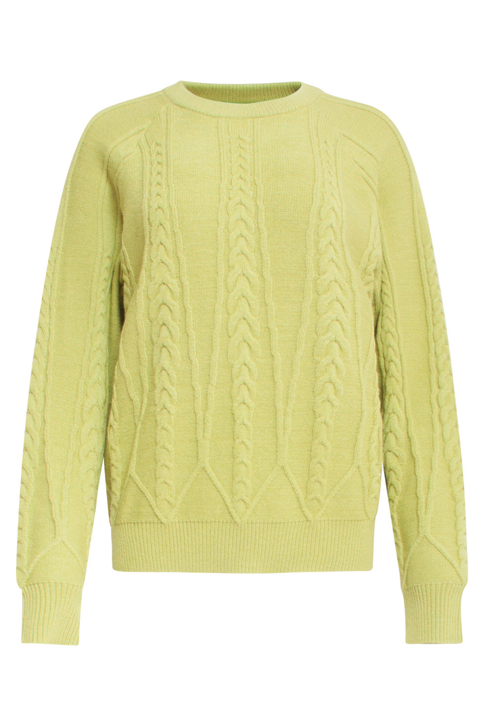 24635 Gebreide Licht Top Met Kabelstructuur | Light Green