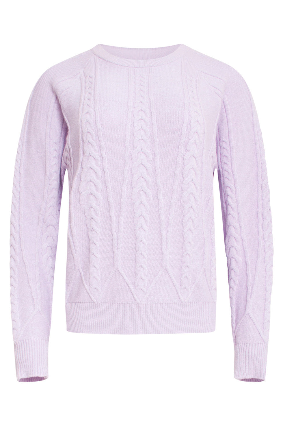 24635 Gebreide Lila Top Met Kabelstructuur | Lilac