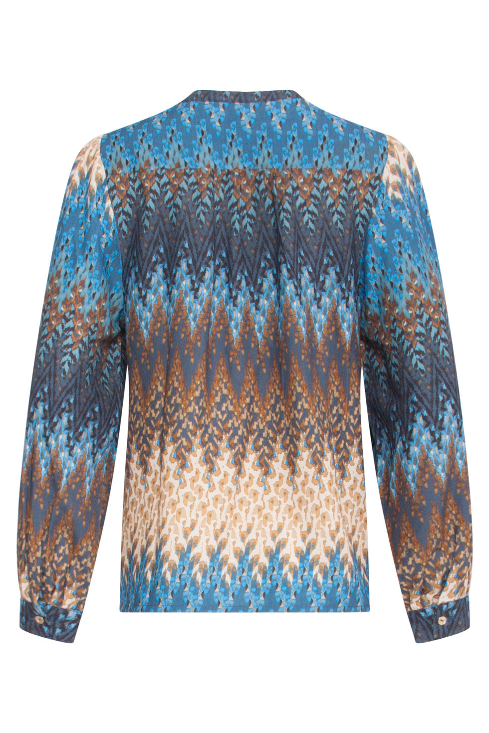 24644 Multicolour Zigzagprint Top | Blue-Sand