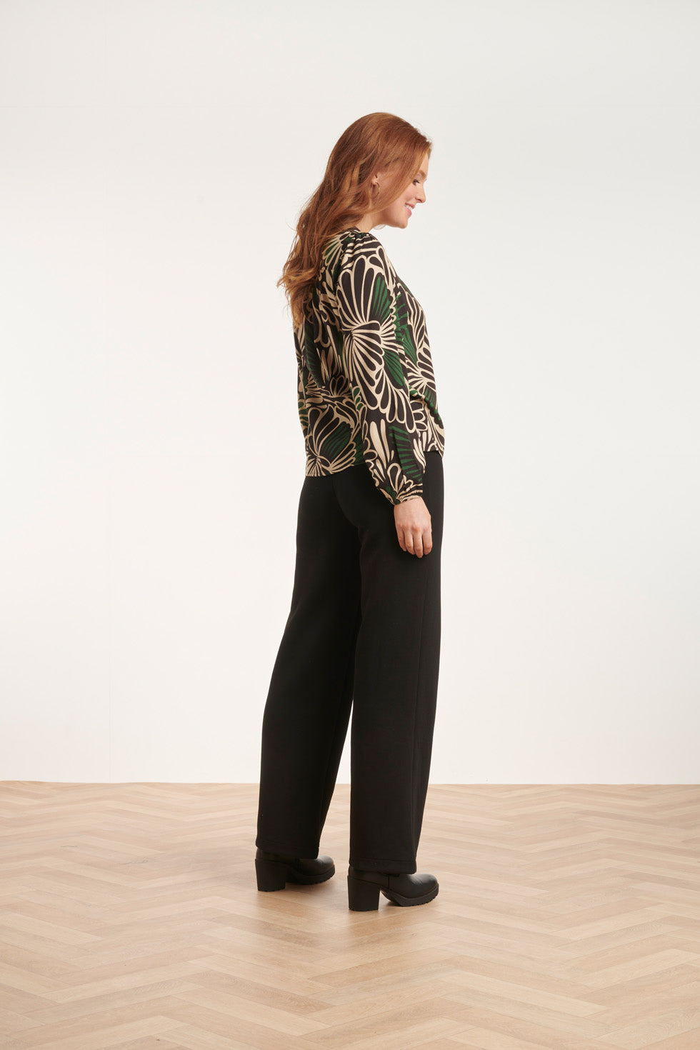 24649 E Grafische Print Top | Blackwhite