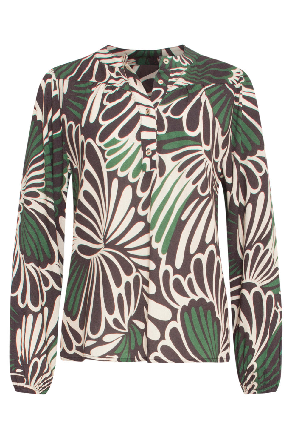 24649 e Grafische Print Top | Black - Muticolour