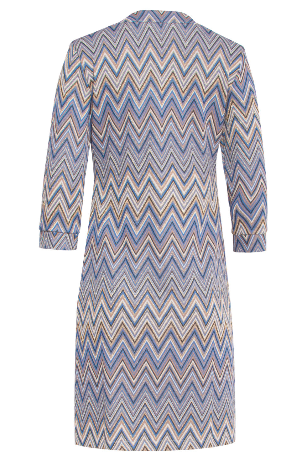 24675 Zigzag Jurk | Blue-Multicolour