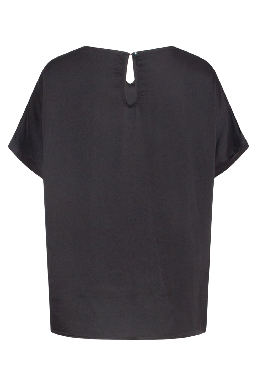 24682 Satijnen Top Met V-Hals | Black