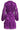 24697 Paarse Chiffon Jacquard V-Hals Jurk Met Bladmotief | Purple