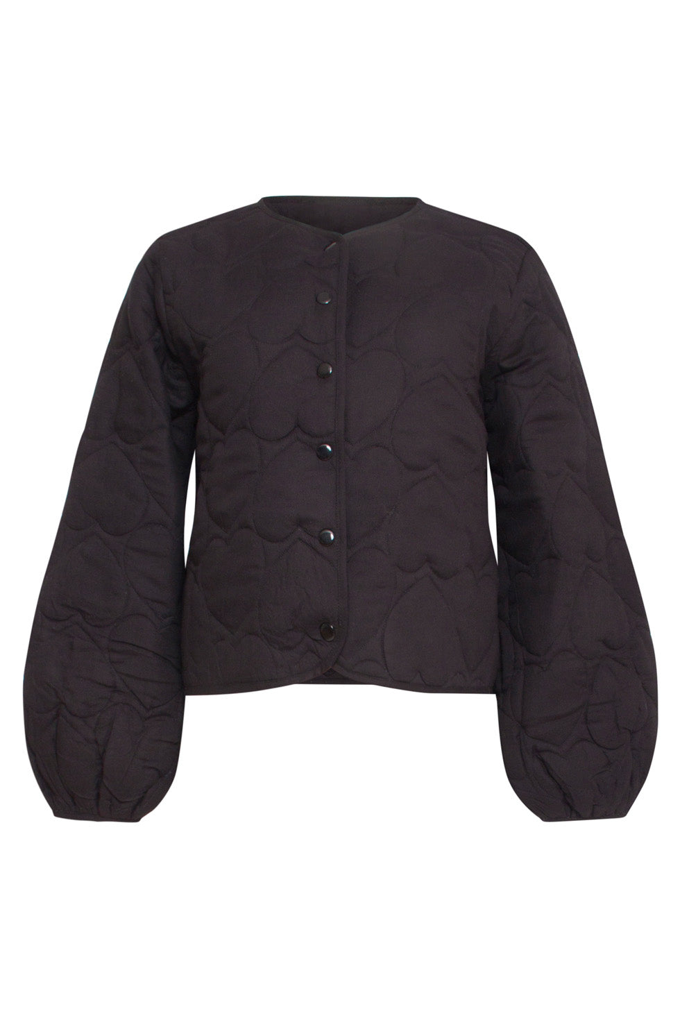 24705 E Gewatteerde Jas Met Hartvormige Stiksel | Black