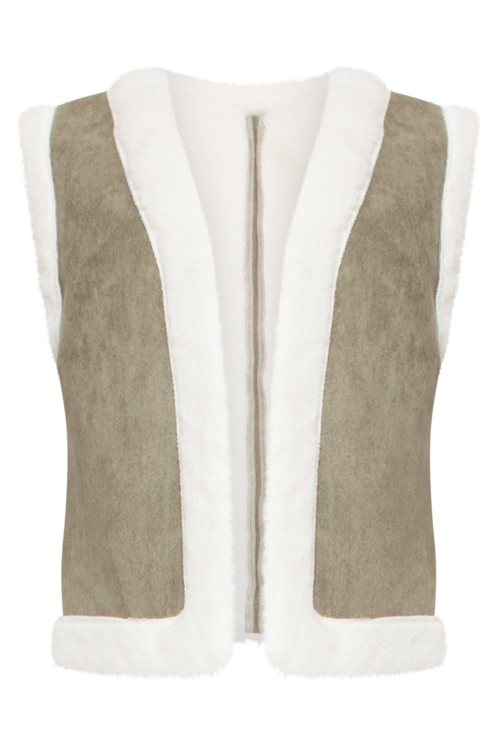 24707 Leger Suedine Gilet | Army Green