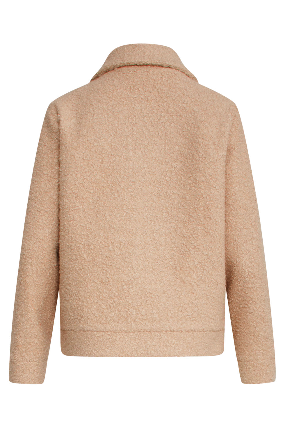 24708 Beige Korte Jas Met Grote Zakken | Sand