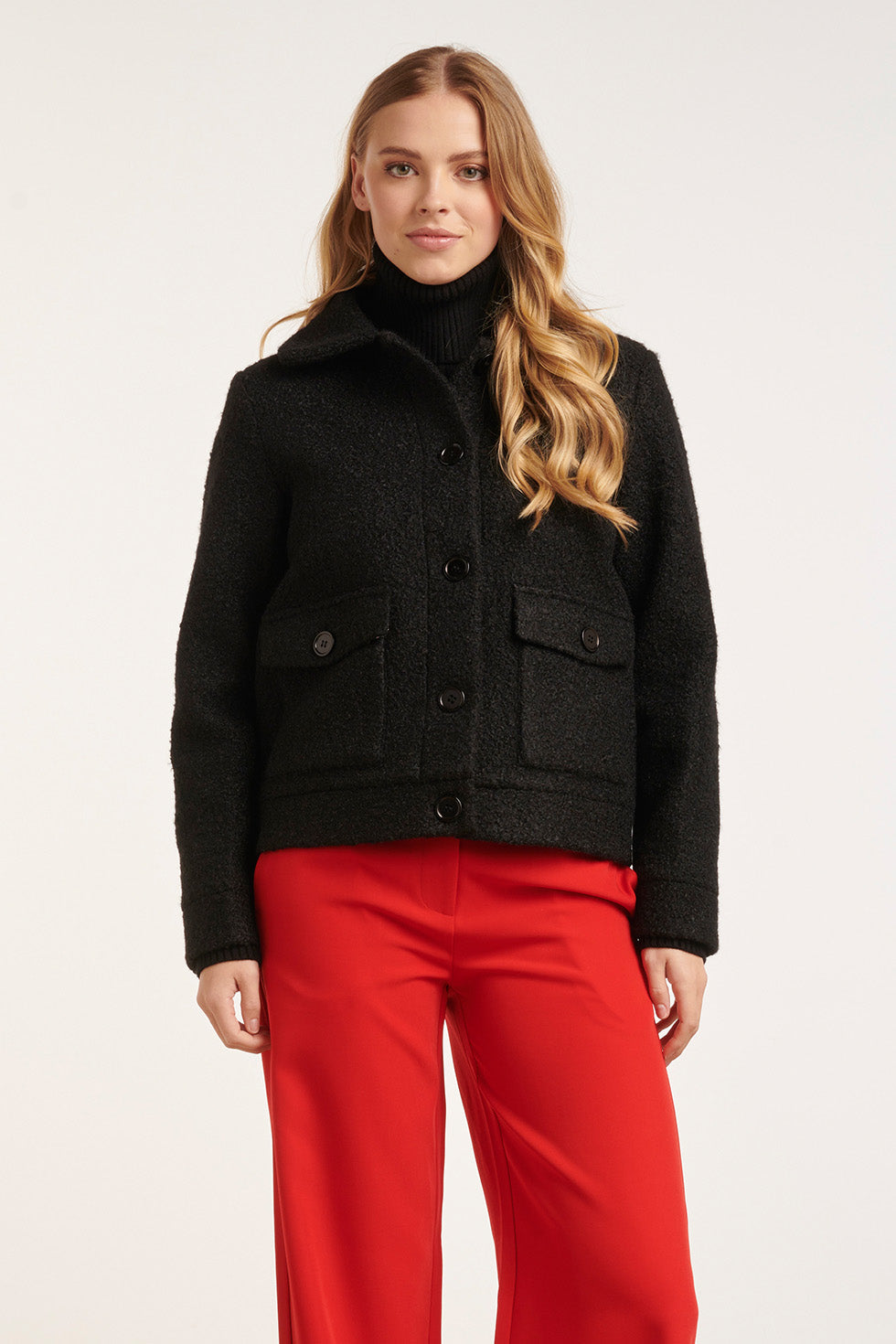 24708 E Korte Jas Met Grote Zakken | Black