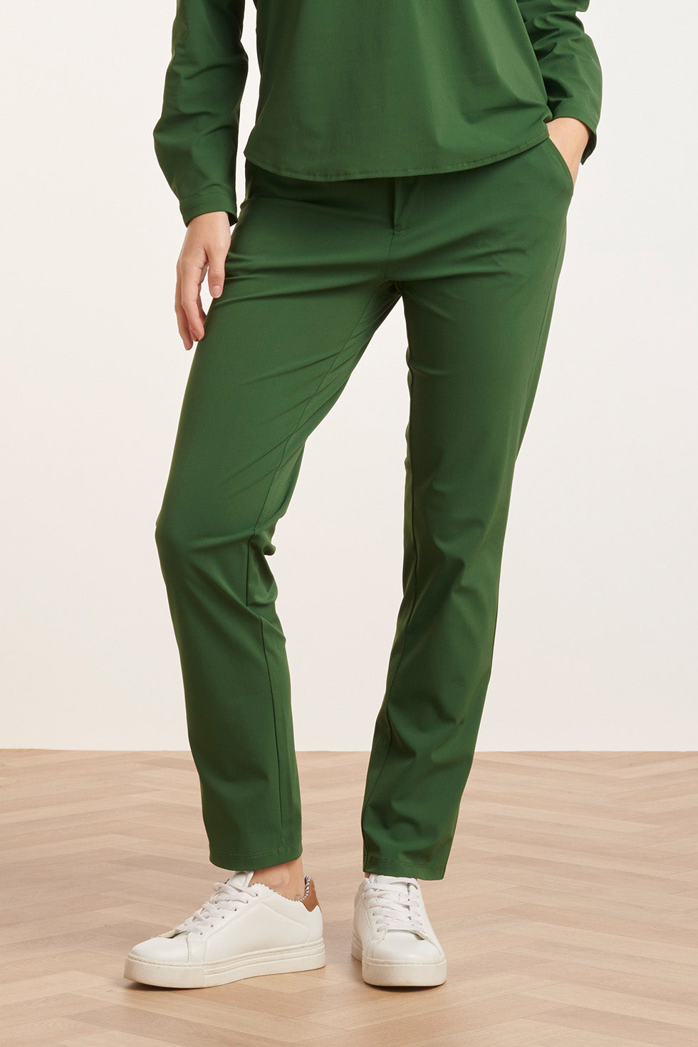 24727 Slim Fit Army Green Travel Kwaliteit Broek | Army Green