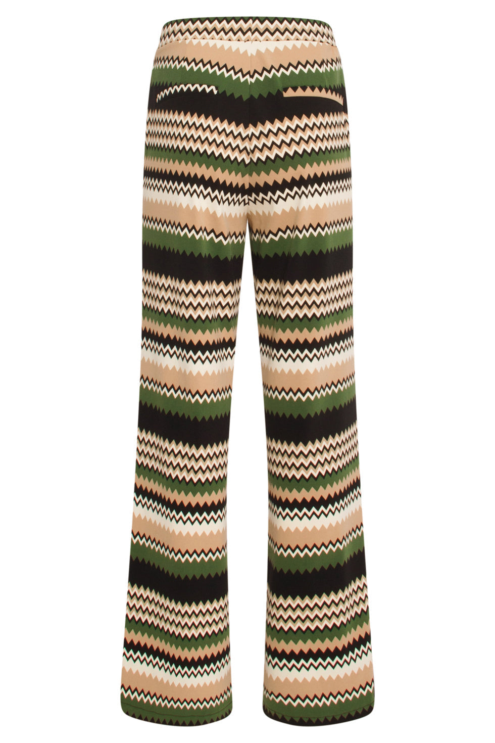 24728 Stijlvolle Zigzag Geprinte Travel Kwaliteit Broek | Sand-Multicolour