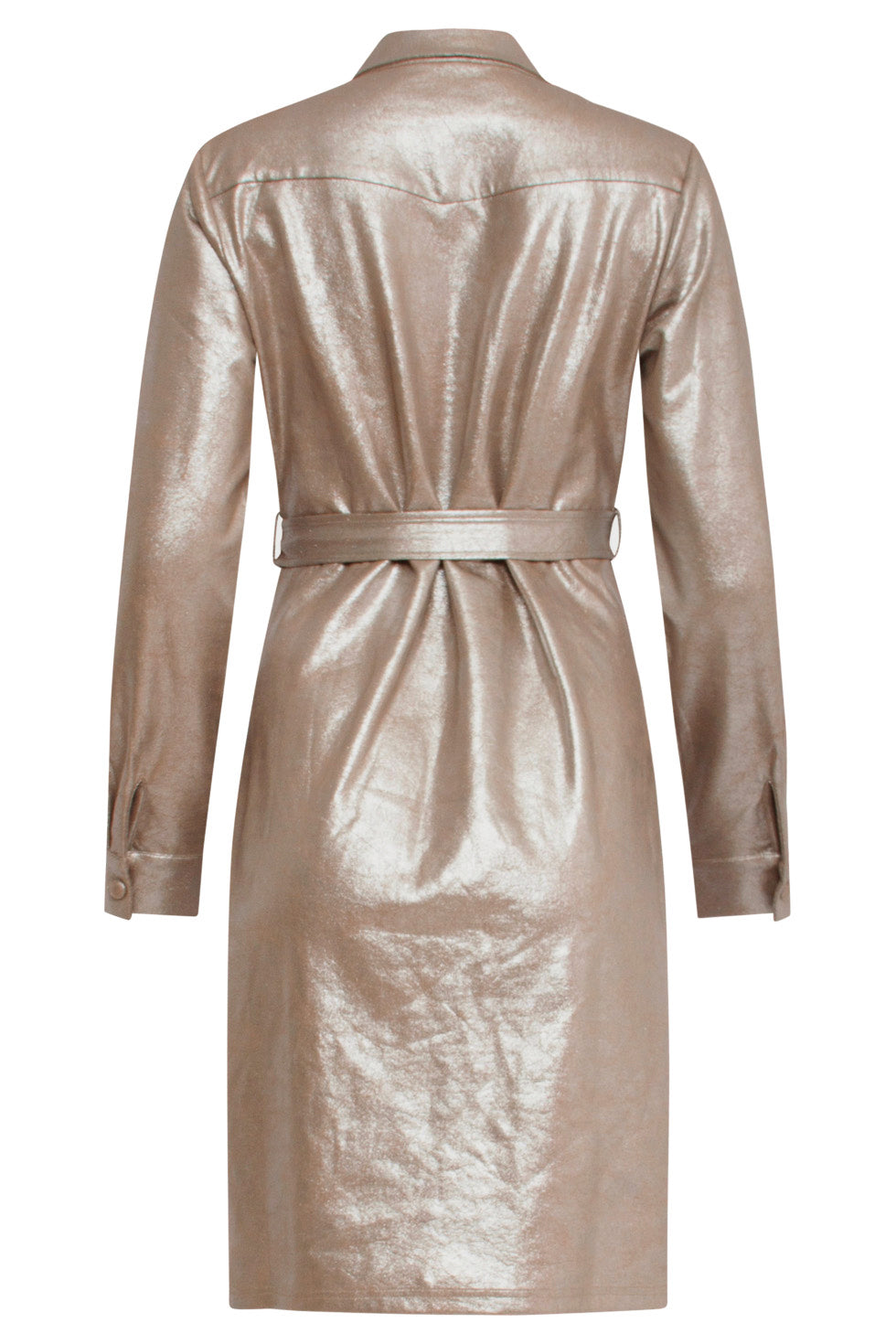 24733 Gecoate Suedine Jurk | Silver