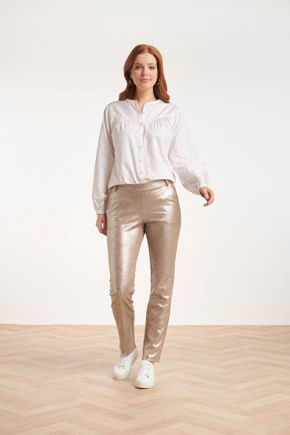 24734 Suedine Broek | Silver