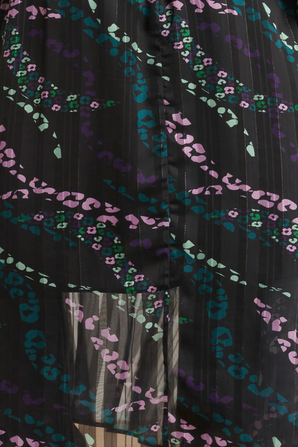 24752 Elegant Chiffon Jurk Met Dierenprint | Black - Muticolour