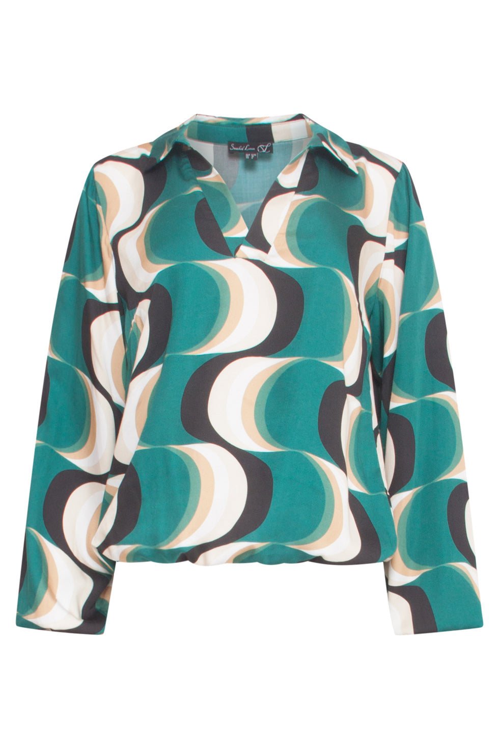 24756 Retro Graphic Top | Bottle - Muticolour