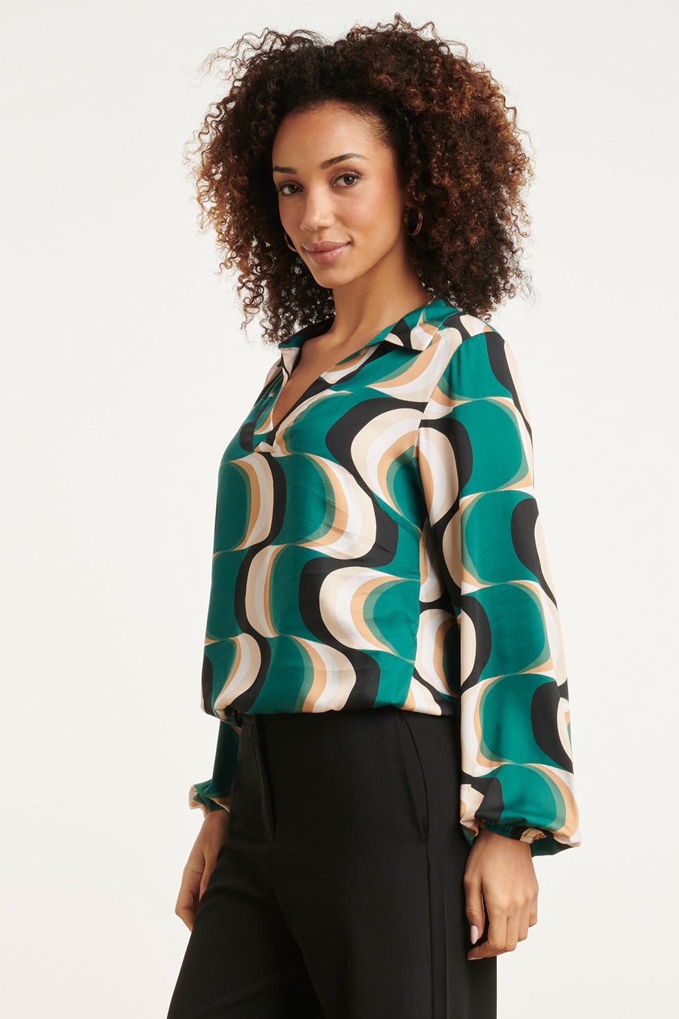 24756 Retro Graphic Top | Bottle - Muticolour