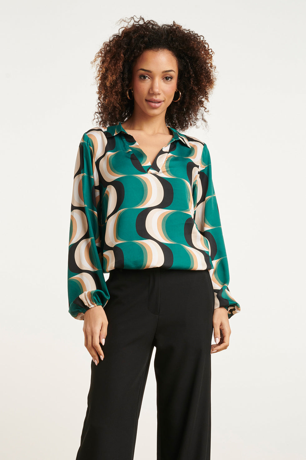 24756 Retro Graphic Top | Bottle - Muticolour