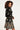 24779 e Gebreide Jurk Met Grafische Bloemenprint | Black - Sand