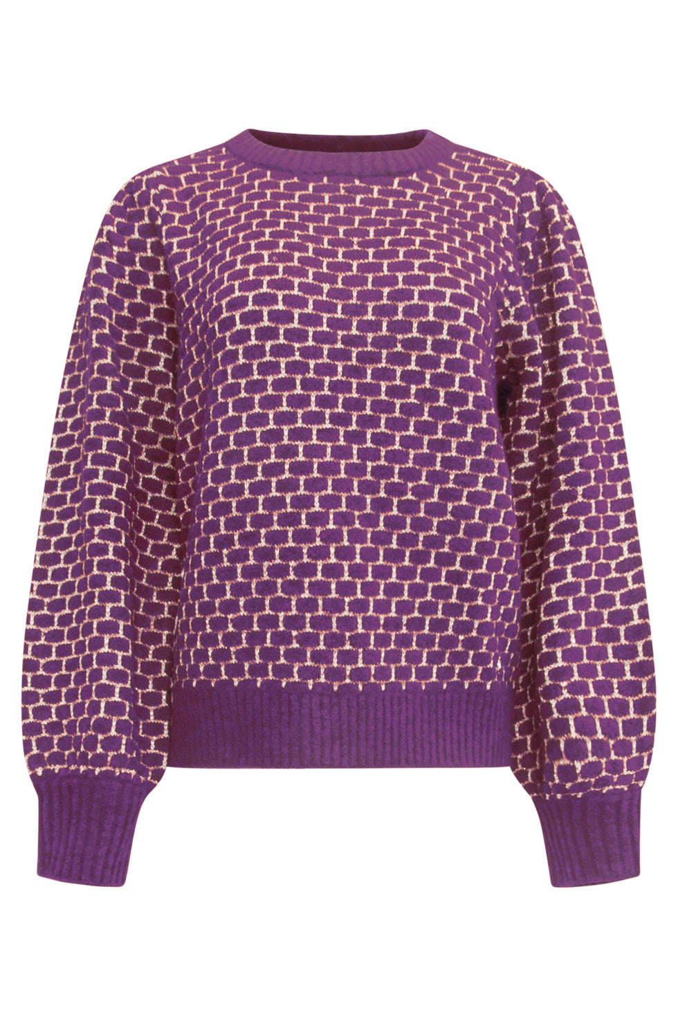 24785 Paarse Trui Met Brick-Textuur | Purple