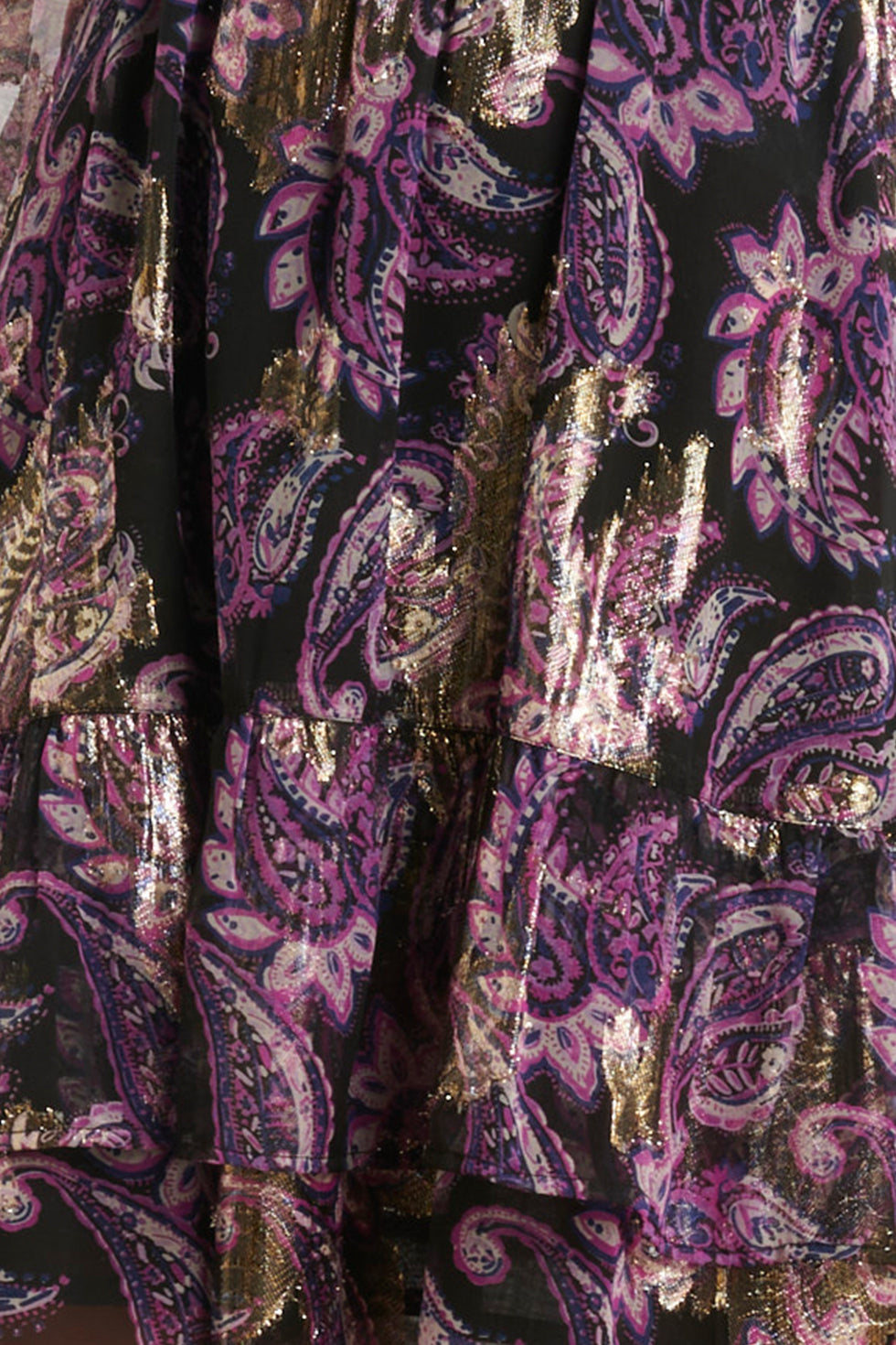 24802 Paarse Paisley Jurk Met En Jacquard | Black-Purple