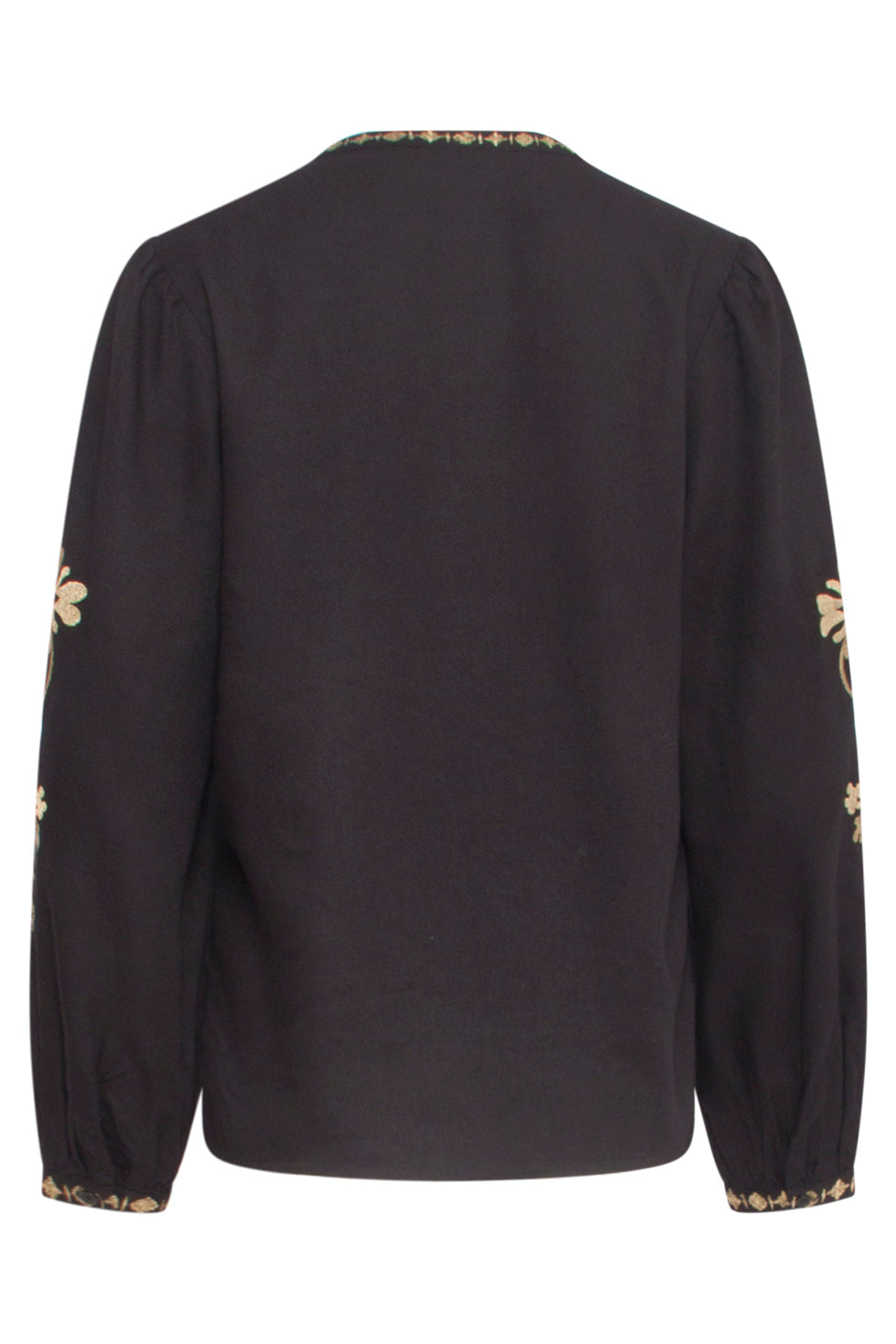 24803 E Geborduurde Top Met Borduur | Black-Gold