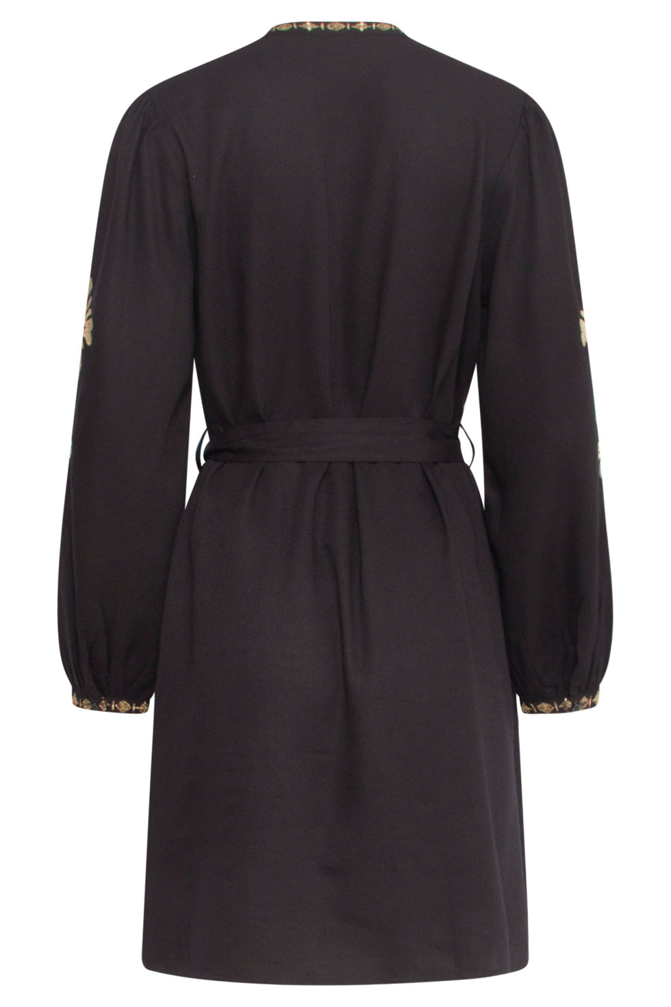 24804 E Geborduurde Jurk Met Borduur | Black-Gold