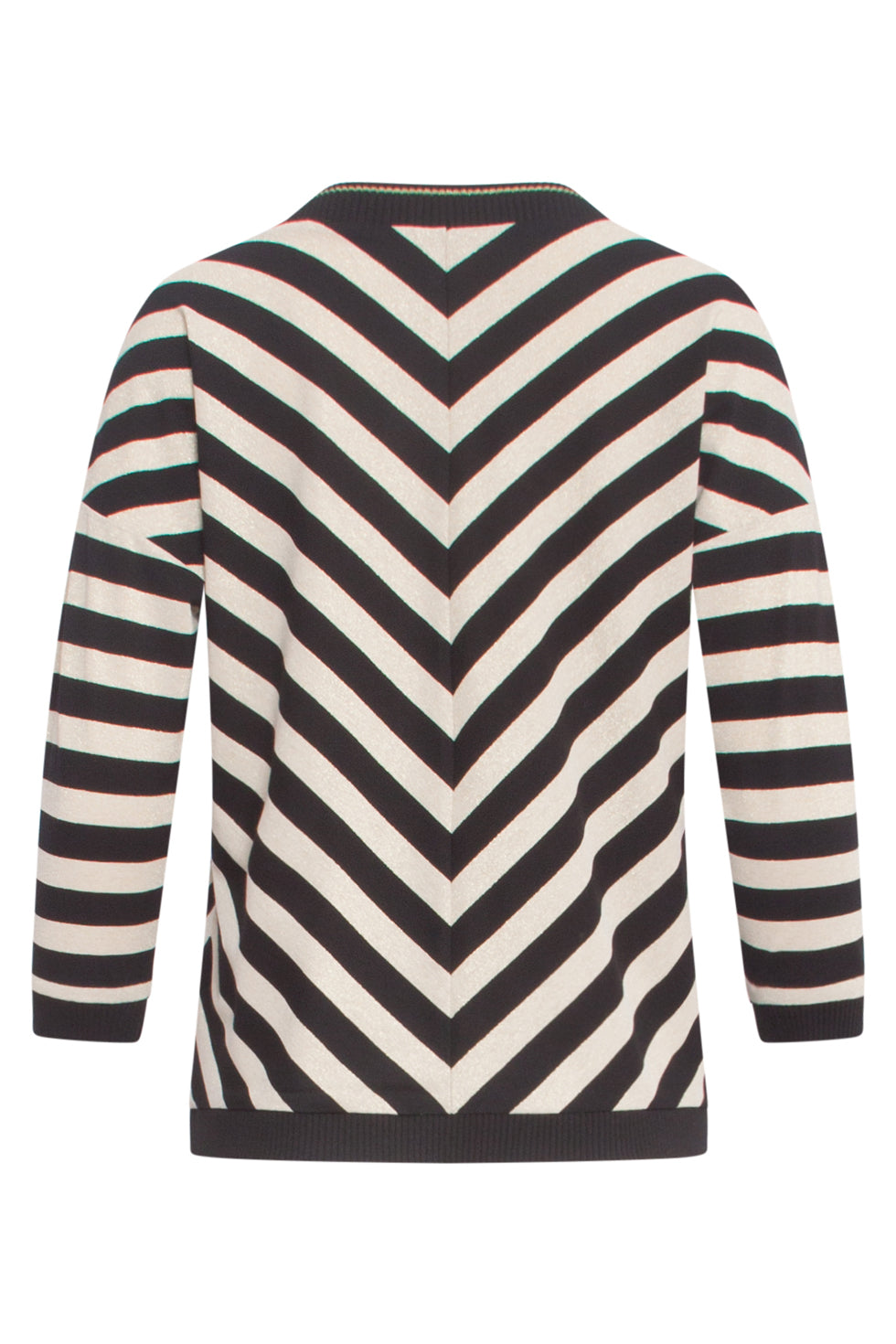 24808 E Gestreepte Top | Offwhite-Black