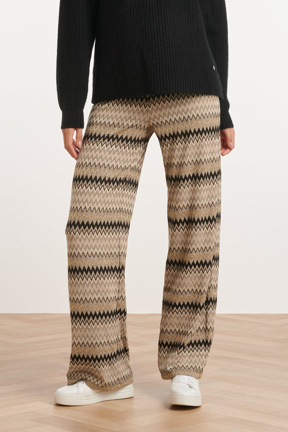 24811 Zigzag Broek | Black - Muticolour
