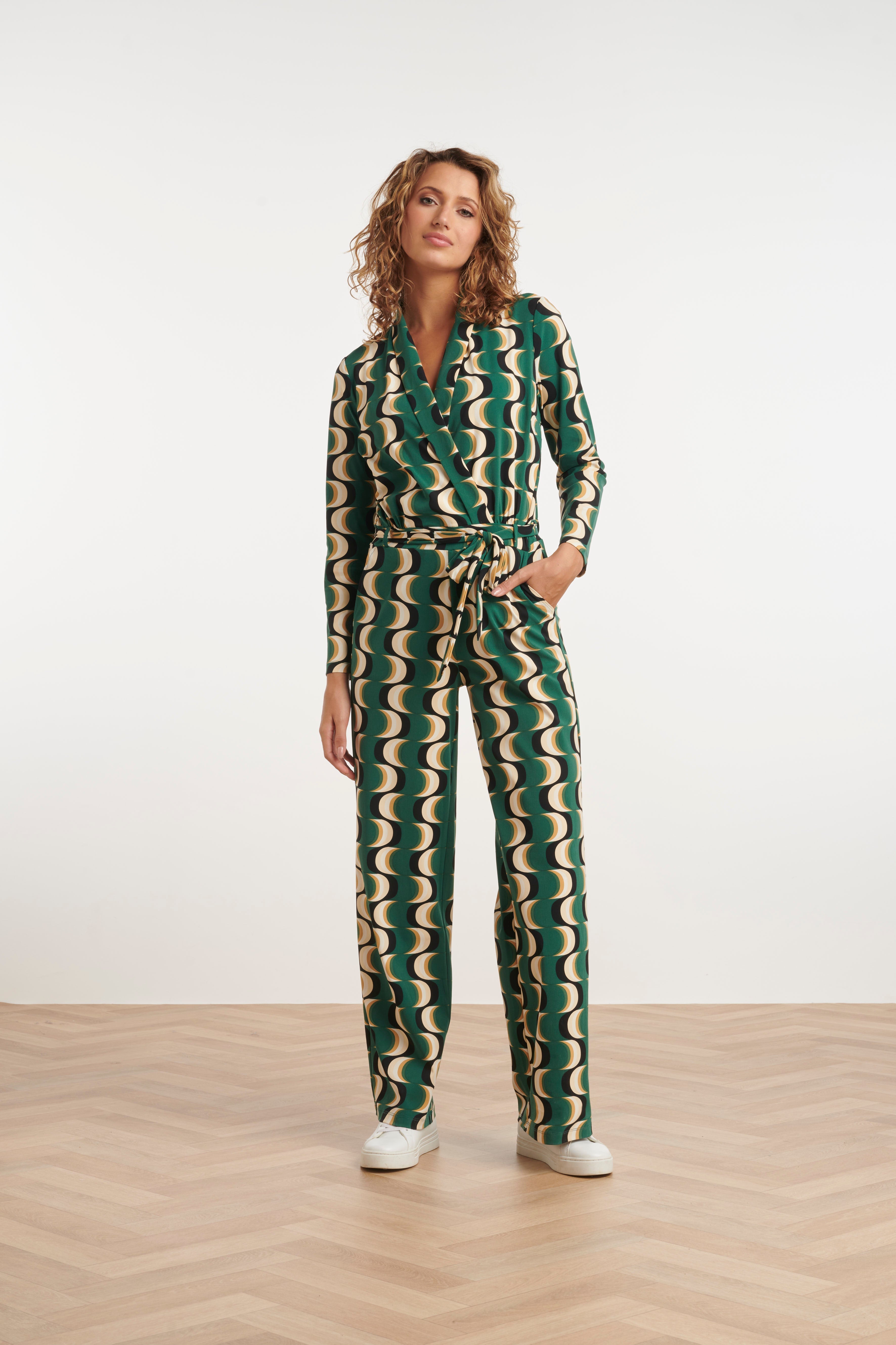 24816 Retro Geprinte Travel Kwaliteit Jumpsuit | Muticolour
