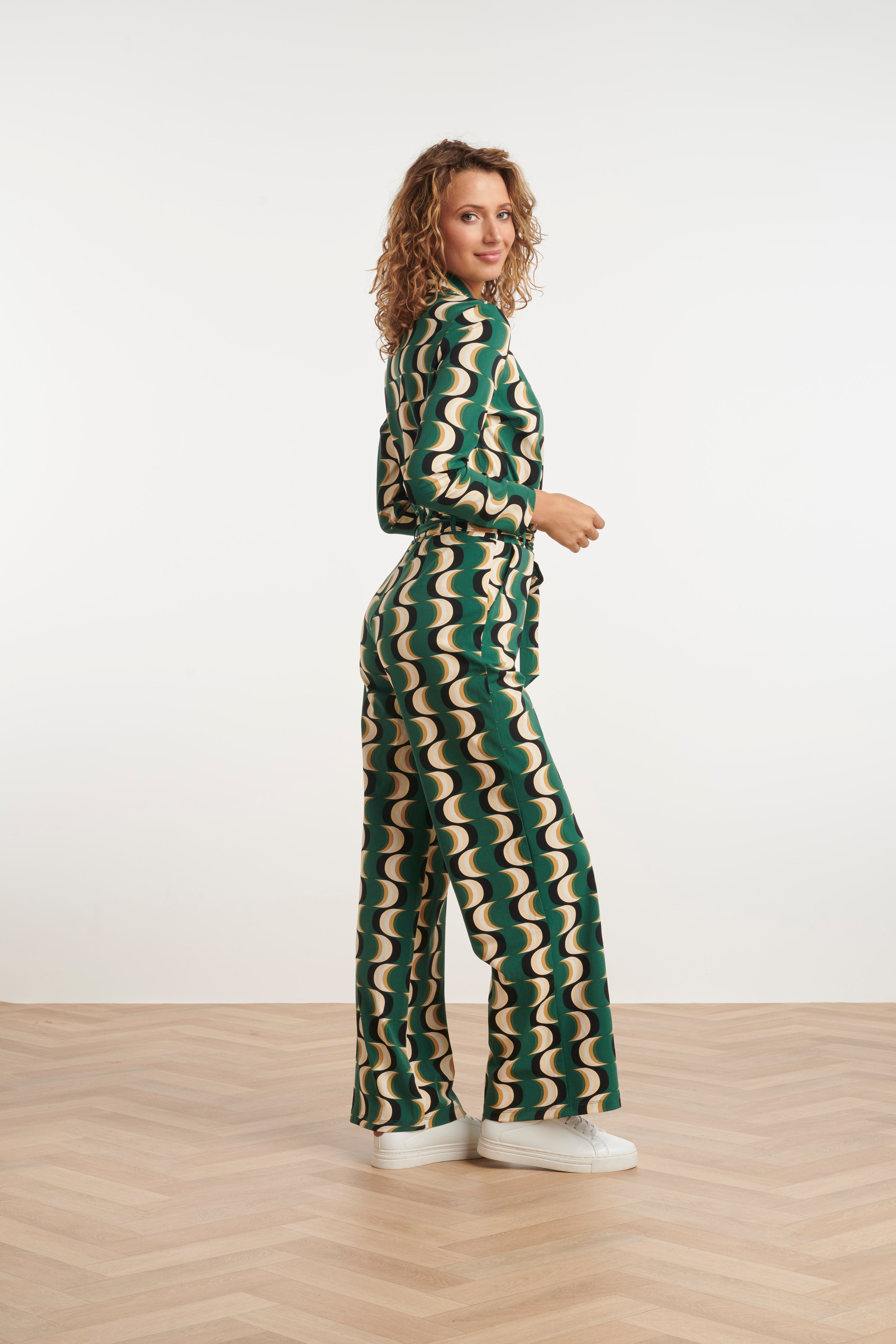 24816 Retro Geprinte Travel Kwaliteit Jumpsuit | Muticolour