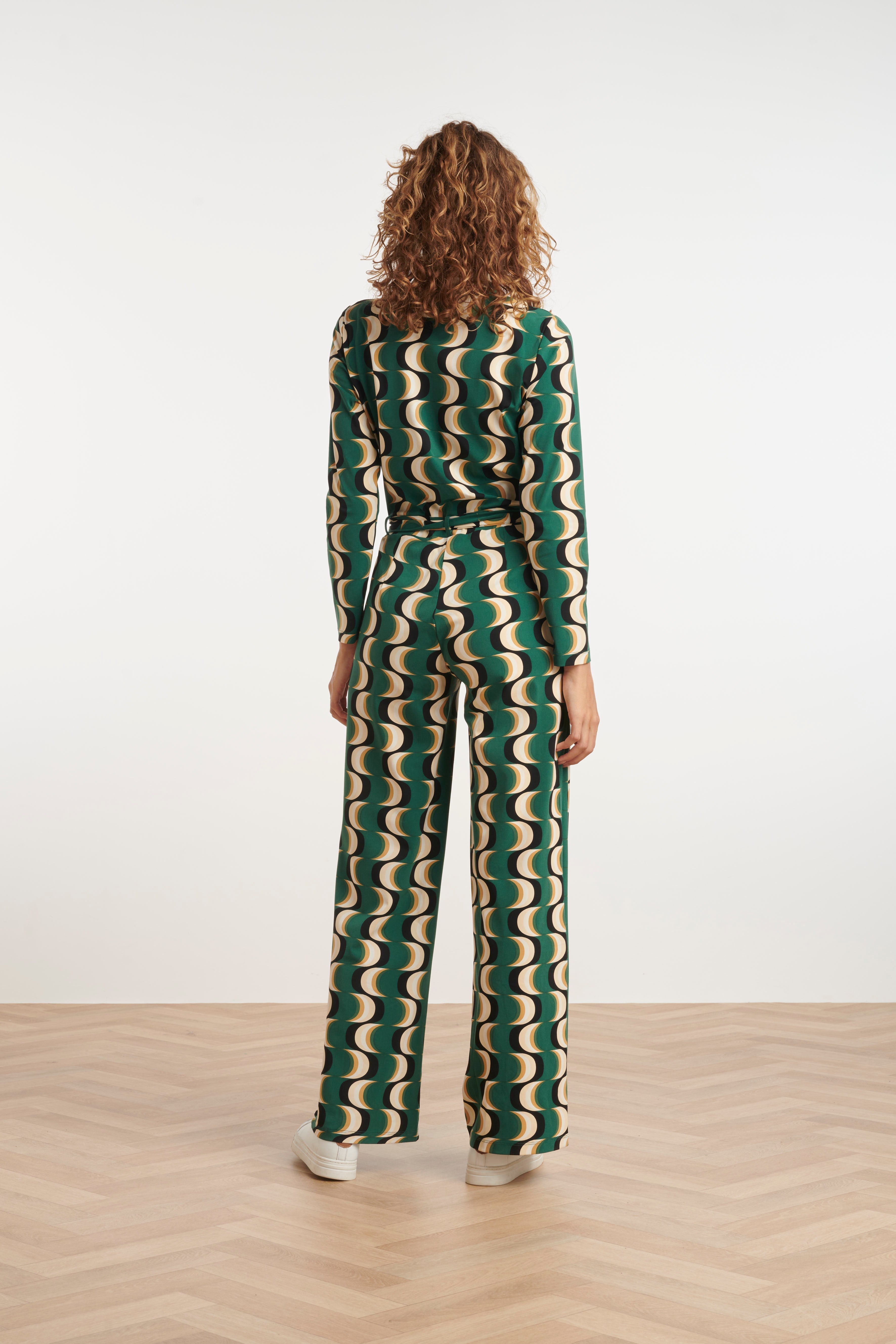 24816 Retro Geprinte Travel Kwaliteit Jumpsuit | Muticolour