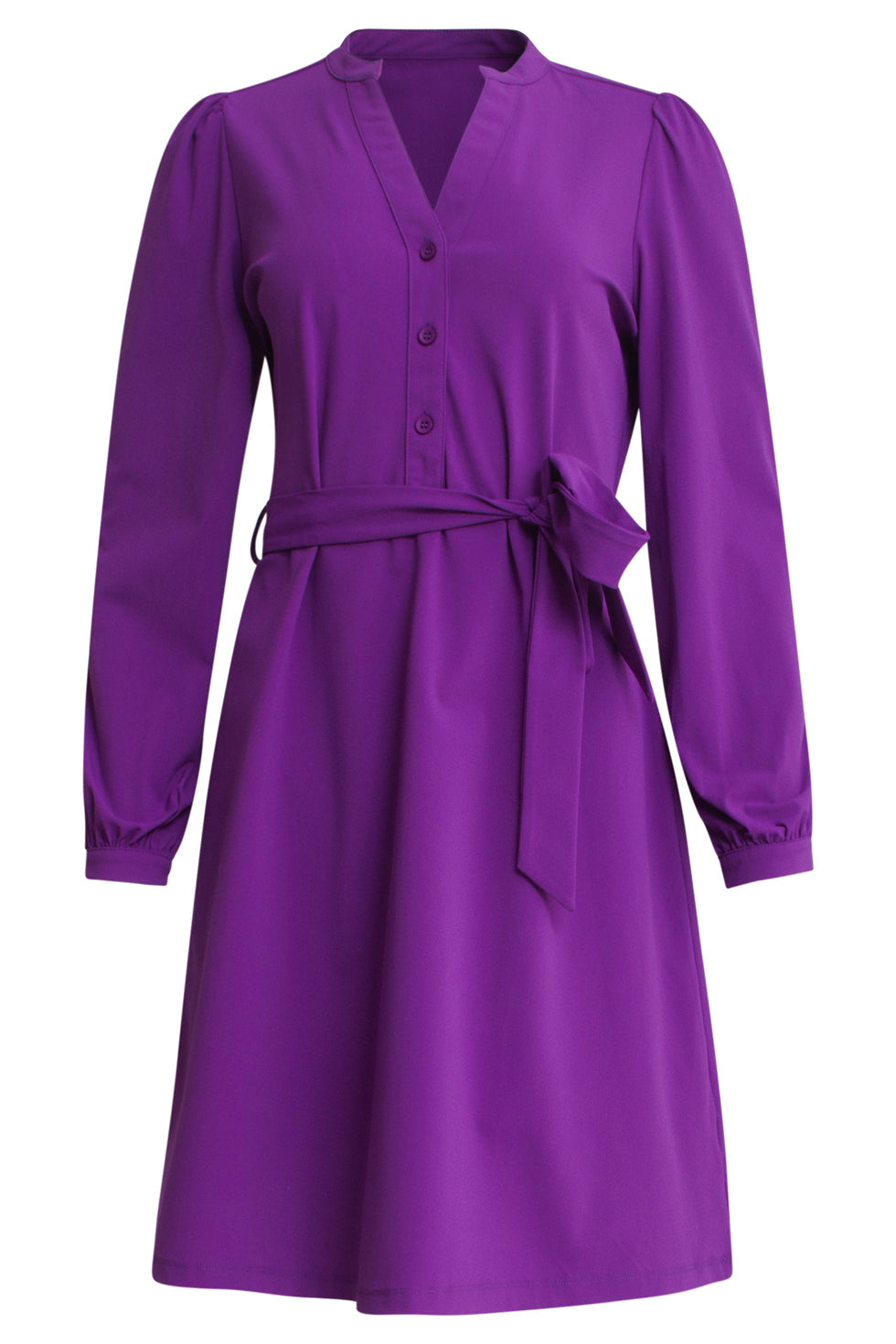 24819 Midi Lange Paarse Travel Kwaliteit Jurk | Purple