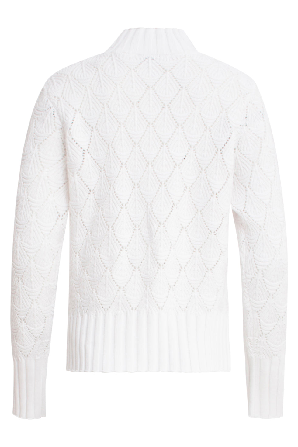24909 Gebreide Te Top Met Bladstructuur | White