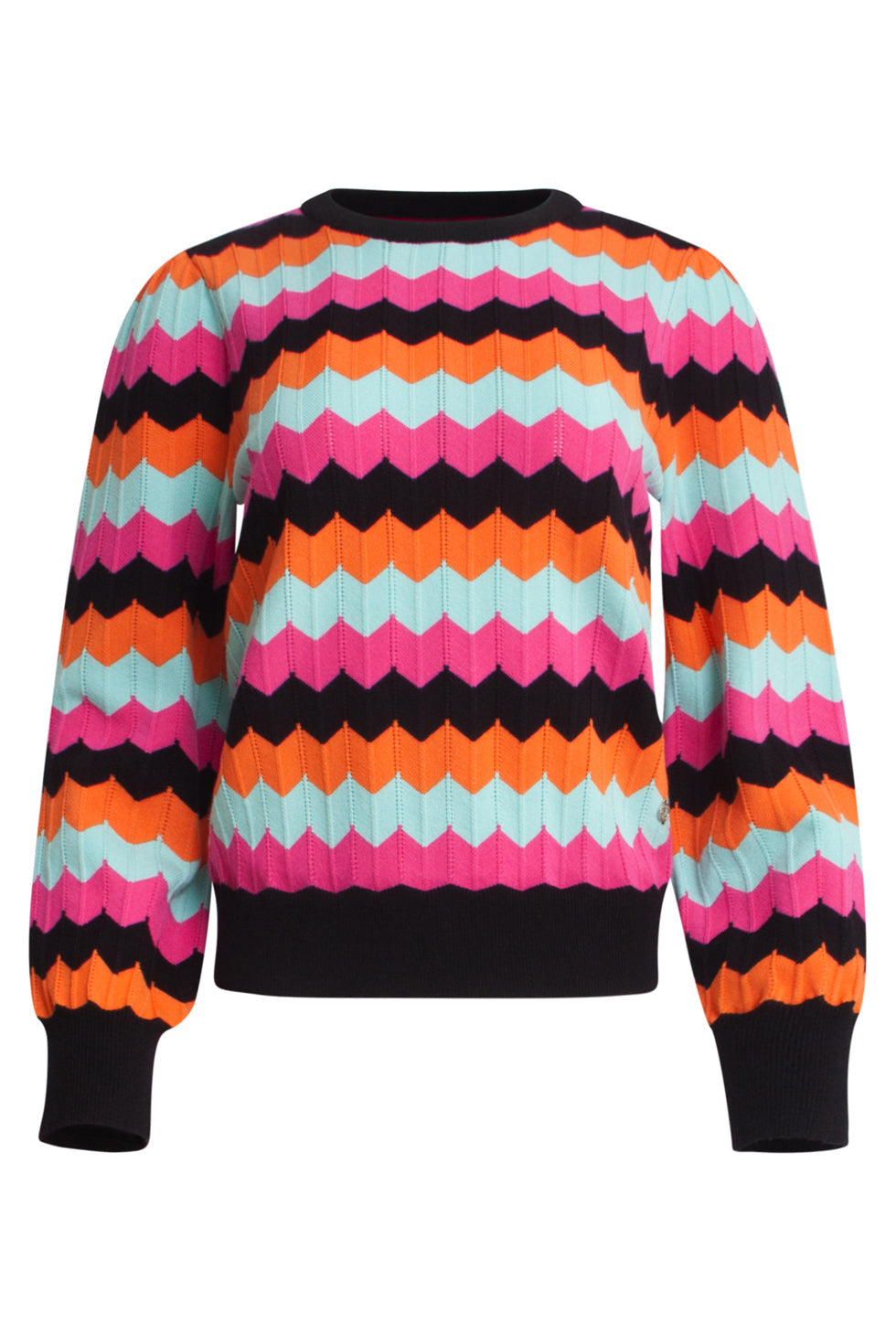 24912 Zigzag Gestreepte Gebreide Top | Muticolour