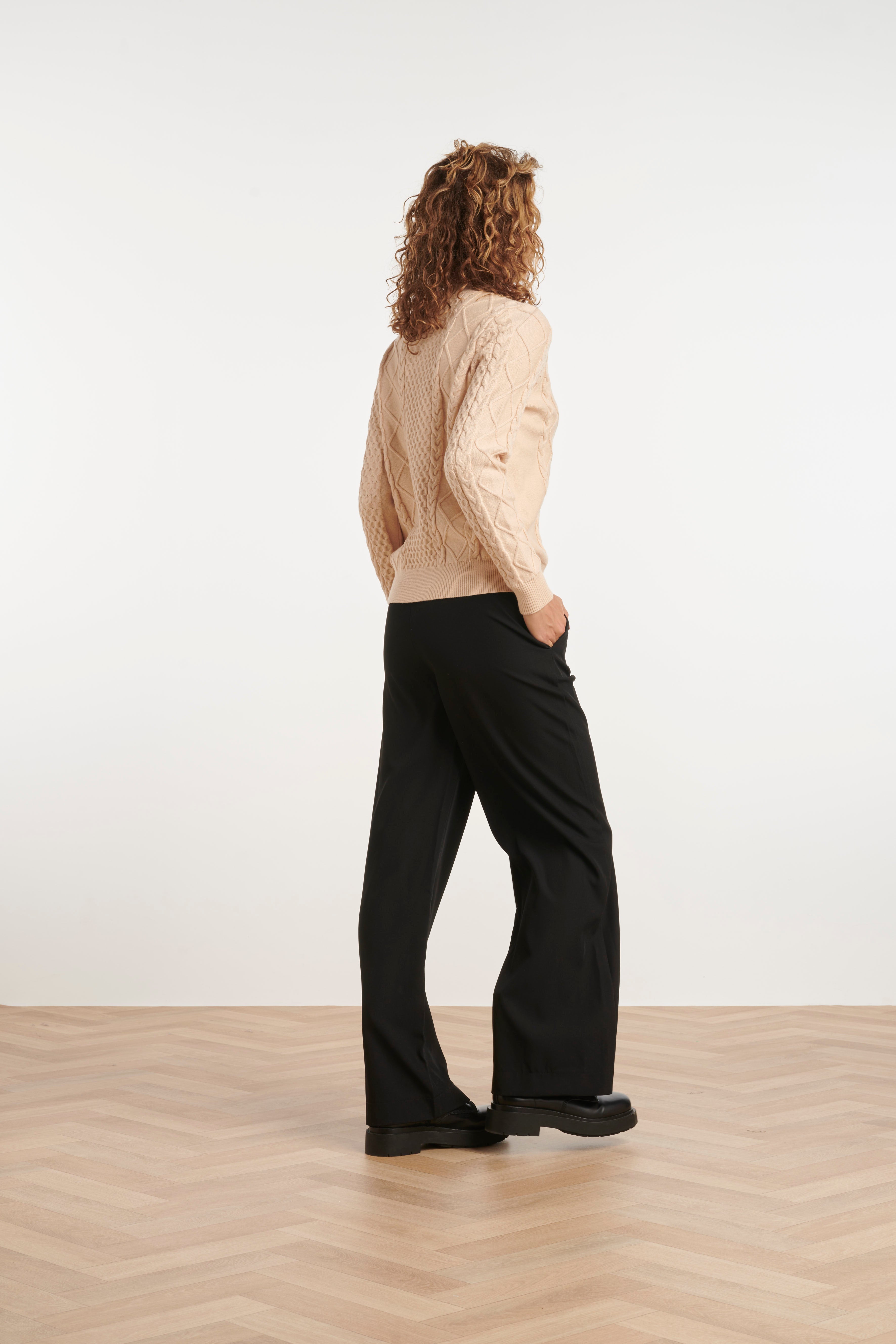 24916 E Gebreide Cardigan | Sand