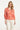25008 Gestreepte V-Hals Satijn Top | Red - Muticolour