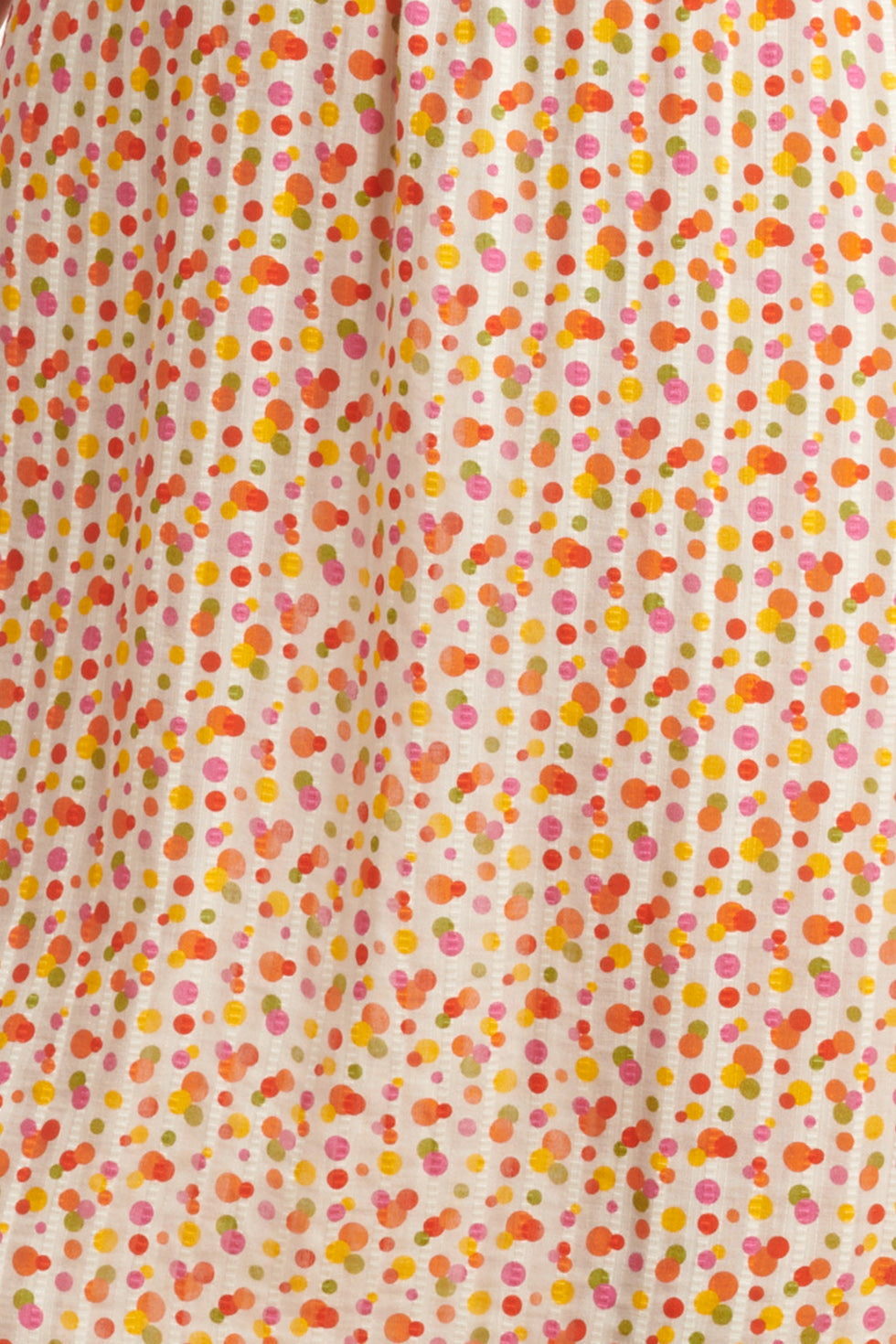 25009 V- Hals Maxi Jurk Met Polka Dot Print | White-Multicolour