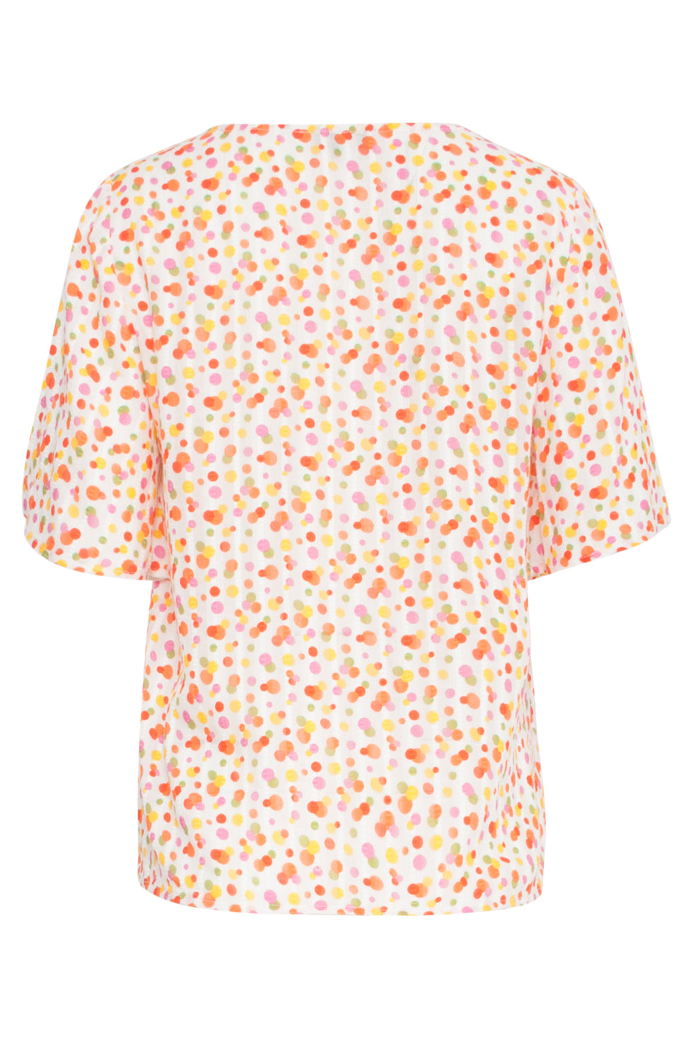 25010 V-Hals Top Met Polka Dot Print | White - Muticolour