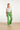 25023 Loose Fit V-Paneel Top Met Ombre Print | Off White - Light Green
