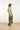 25024 Midi Jurk Met V-Paneelombre Print – | Off White - Light Green